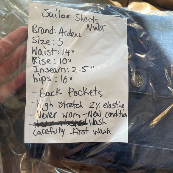 NWOT Stretch denim sailor shorts - Picture 5 of 5